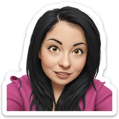 smiling girl with black hair sticker