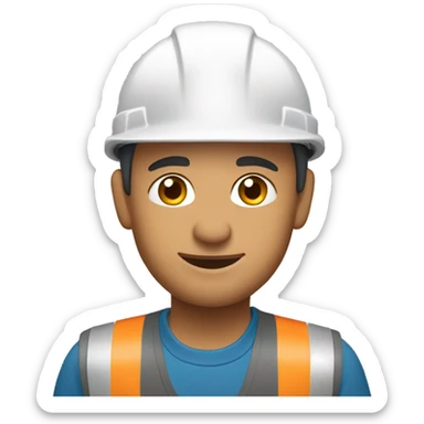Central Asia Construction worker wearing a helmet feeling proud sticker