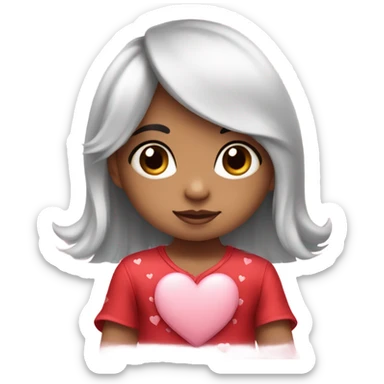 Valentine’s Day baby with black hair sticker