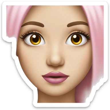 Girl with very Long lashes, white skin and pink lips sticker