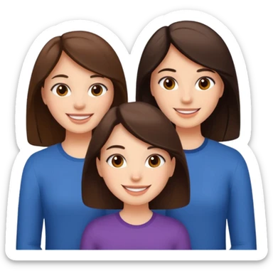 2 girls 1 guy brunettes  sticker