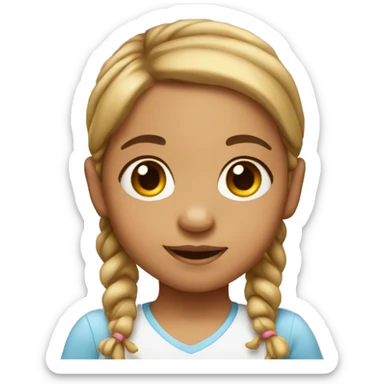 Toddler with tan skin and pigtails  sticker