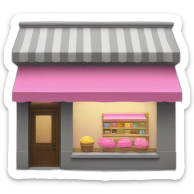 8bit store with pink awning  sticker