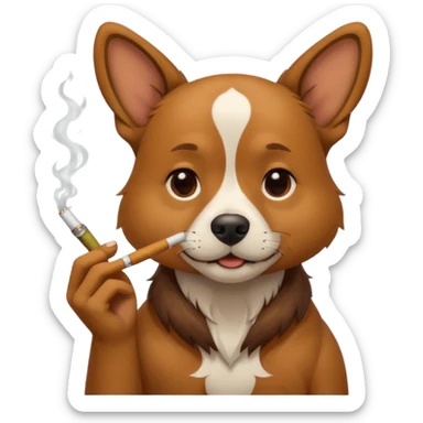 Dog smoking a joint sticker