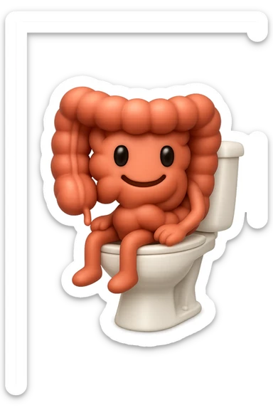 EMOJI STILE IPHONE 3D DI intestino felice seduto sul wc  FALLO MOLTO REALISTICO IN 3D sticker