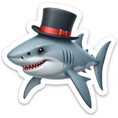 shark with tophat sticker