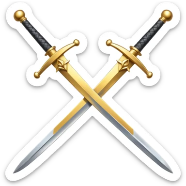 gold crossed swords sticker