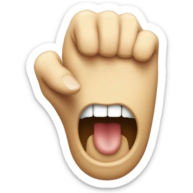 Biting finger with smirk sticker