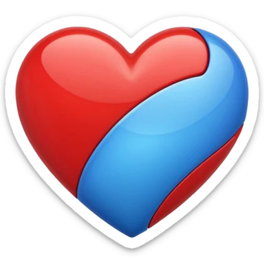 corazon azul y rojo sticker