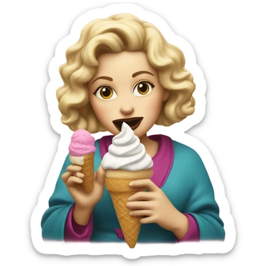 Madonna eating ice cream sticker