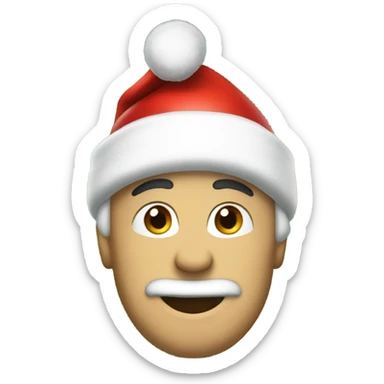 Me wearing a santa hat saying merry christmas sticker