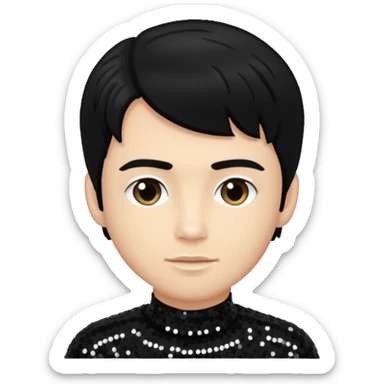 Neil McCormick from Mysterious Skin with light skin, black hair, black sequin outfit sticker