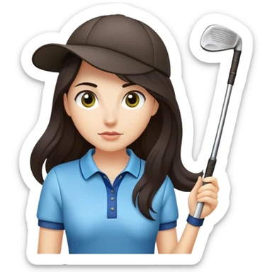 Female golf player with long dark hair sticker