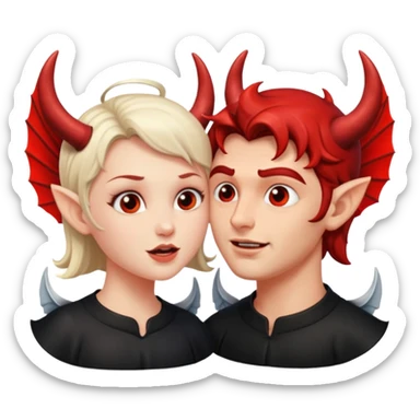 devil and angel whispering to the ear sticker