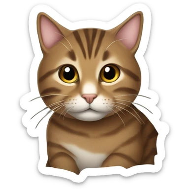 Brown tabby cat in igloo sticker