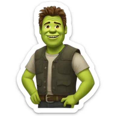 Shrek as Rick astley sticker