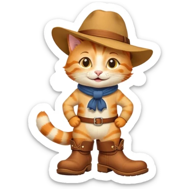 Puss in Boots character with classic hat and boots sticker