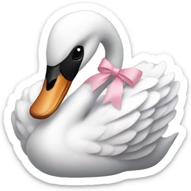 swan with light pink bow sticker
