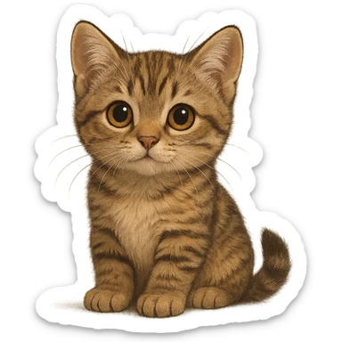 cute cat sitting, charming and detailed, general style sticker