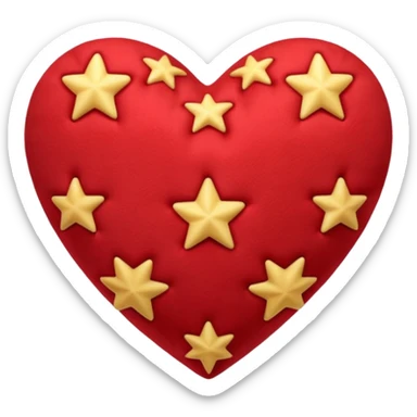 heart with a velvet star pattern sticker