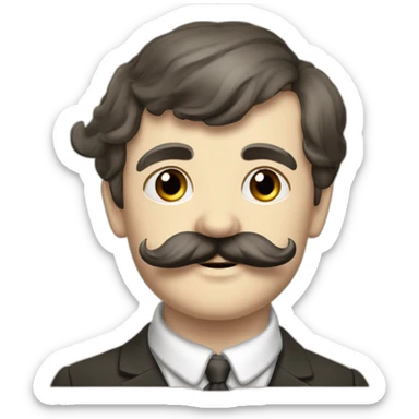 Petit bonome Allemand moustachus en colère des années 40 sticker