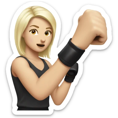 White blonde girl punching a man sticker