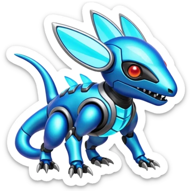  exotic tropical cyber-Protogen-Fakémon-Pokémon-Vernid-creature sticker