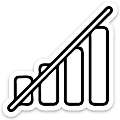 no signal icon with a slash through signal bars sticker