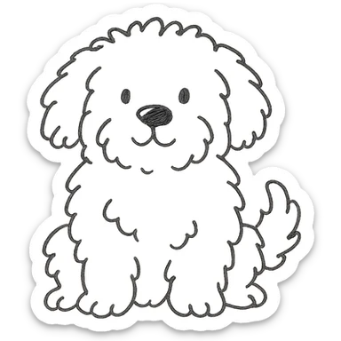 cute fluffy dog sticker