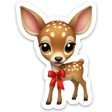 Fawn with a ribbon  sticker