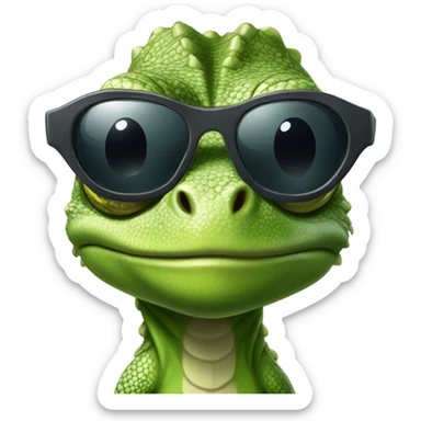 Lizard with sunglasses looking “hard” sticker