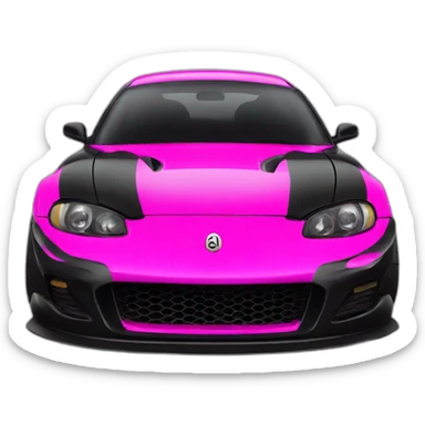 A black drift car with some hot pink sticker