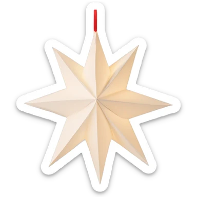 white star paper christmas lantern with cutout details sticker