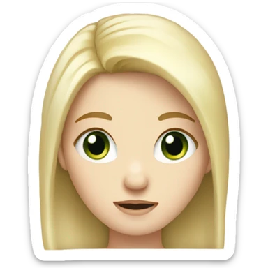 Pretty girl with green eyes,pale skin and blonde hair scratching her head  sticker