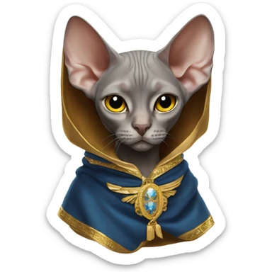 Pimp sphinx cat with a royal cloak  sticker