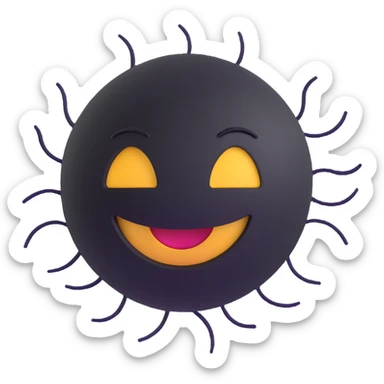 smiling face with dynamic motion lines, showing '精神百倍' sticker