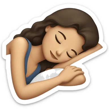 Brunette girl sleeping sticker