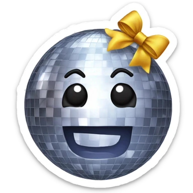 disco ball with bow sticker