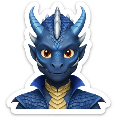 Anime Dragon Human He/They Dark Blue sticker