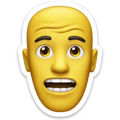 ugly yellow face  sticker