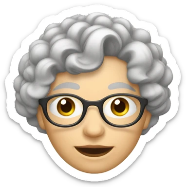 Oma mit falten und kuzen grauen locken  sticker