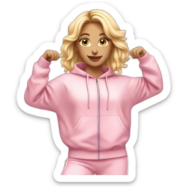dancing-white-blond-girl-pink-oversize-tracksuit sticker