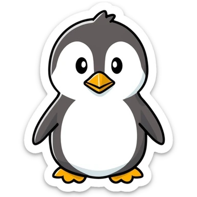penguin cartoonish sticker style sticker