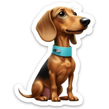 a dachshund hitting a vape￼ sticker