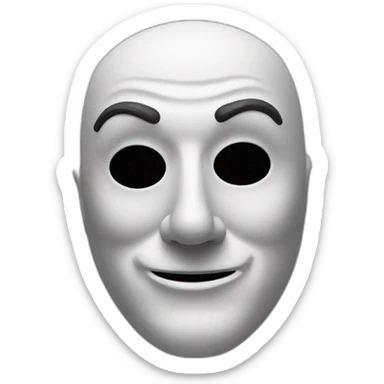 a mask of charles chaplin sticker