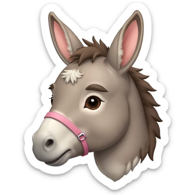 Cute donkey looking sideways with blush sticker