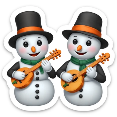 Snowmen with Musical Instruments sticker