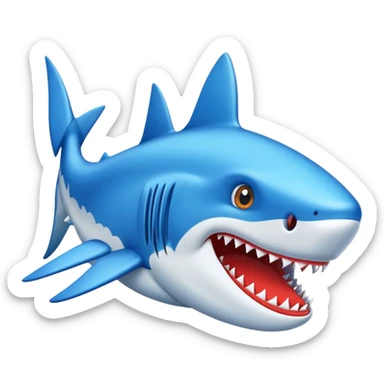 Un tiburón con zapatillas azules sticker