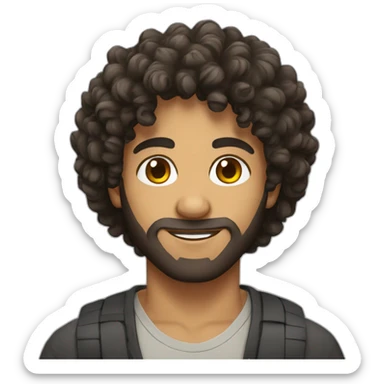 face of a afghani curly hair dude sticker