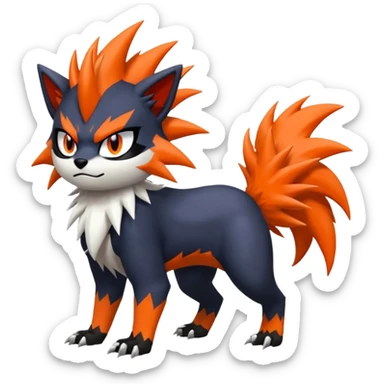 Skuntank-Litten-Absol-Sprigatito-fusion, full body sticker